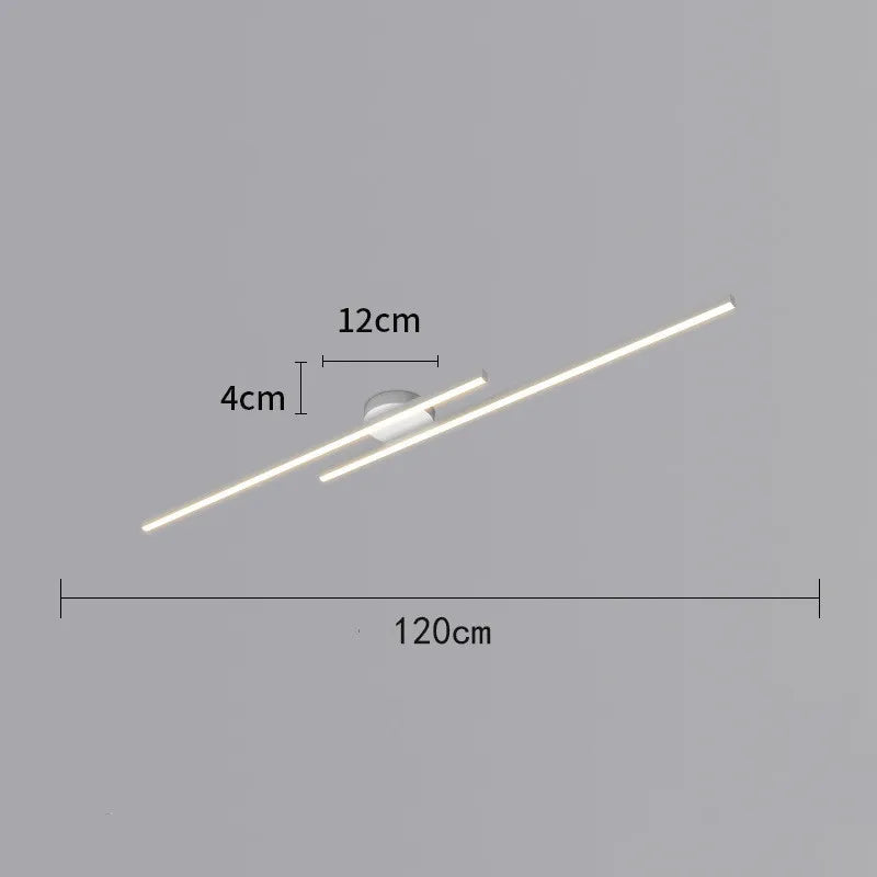 Long Aluminium LED Ceiling Light Modern Creative Design Ceiling Lamp Indoor Lighting Fixture Hallway Balcony Aisle Office Lustre