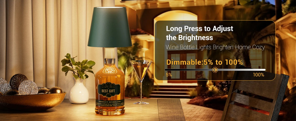 Wireless LED Bottle Lamp Rechargeable RGB Dimmable Wine Bottle Light Portable for Bar Restaurant Camping Party Decor Night Light