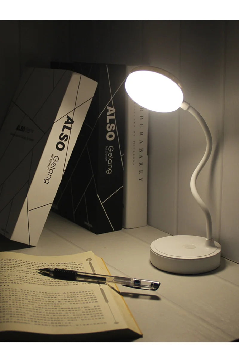 Portable LED Desk Lamp USB Plug Battery Powered Table Light Support 3 Color Stepless Dimming Eye Protection Bedroom Bedside Lamp