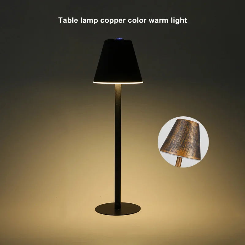Portable Led Metal Desk Lamp Bar Retro Table Lamp With USB Rechargeable Battery Lampe Touch Dimming Eye Protection Night Lights