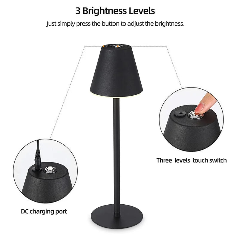 Portable Led Metal Desk Lamp Bar Retro Table Lamp With USB Rechargeable Battery Lampe Touch Dimming Eye Protection Night Lights
