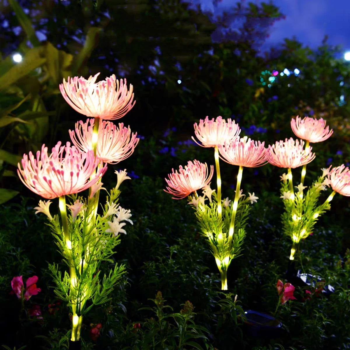 2PC Solar Powered Shore Flower Ground Plug-In Lamp, Outdoor Waterproof, Beautiful Flower Decoration, 1PC Courtyard Lawn Decorati