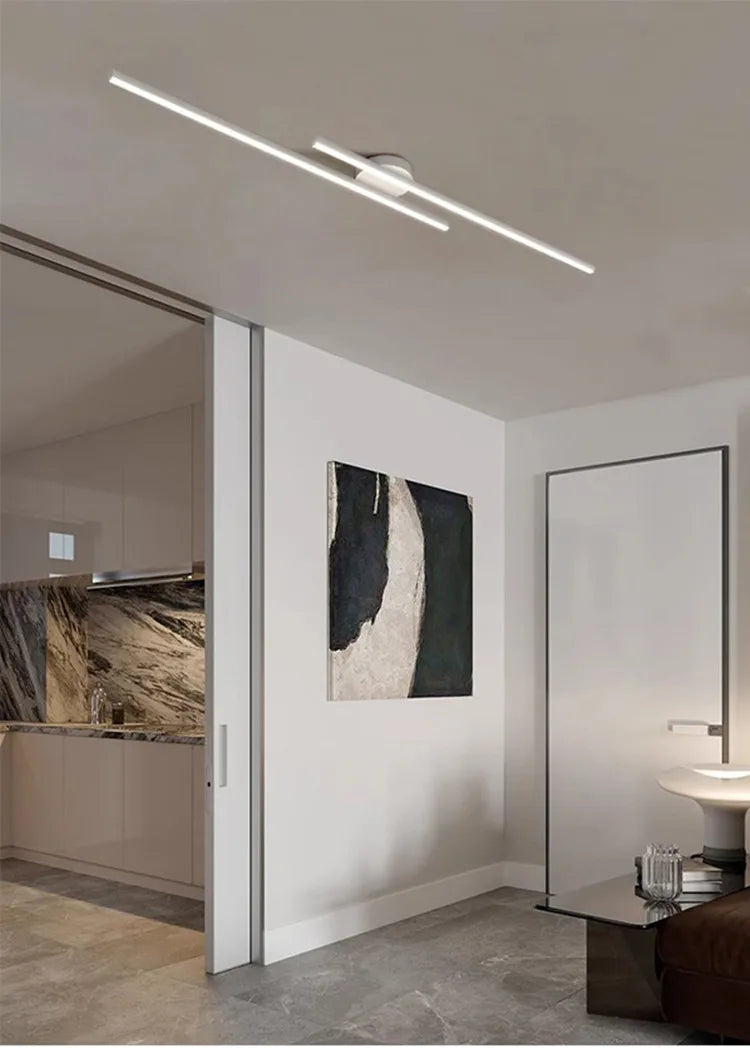 Long Aluminium LED Ceiling Light Modern Creative Design Ceiling Lamp Indoor Lighting Fixture Hallway Balcony Aisle Office Lustre