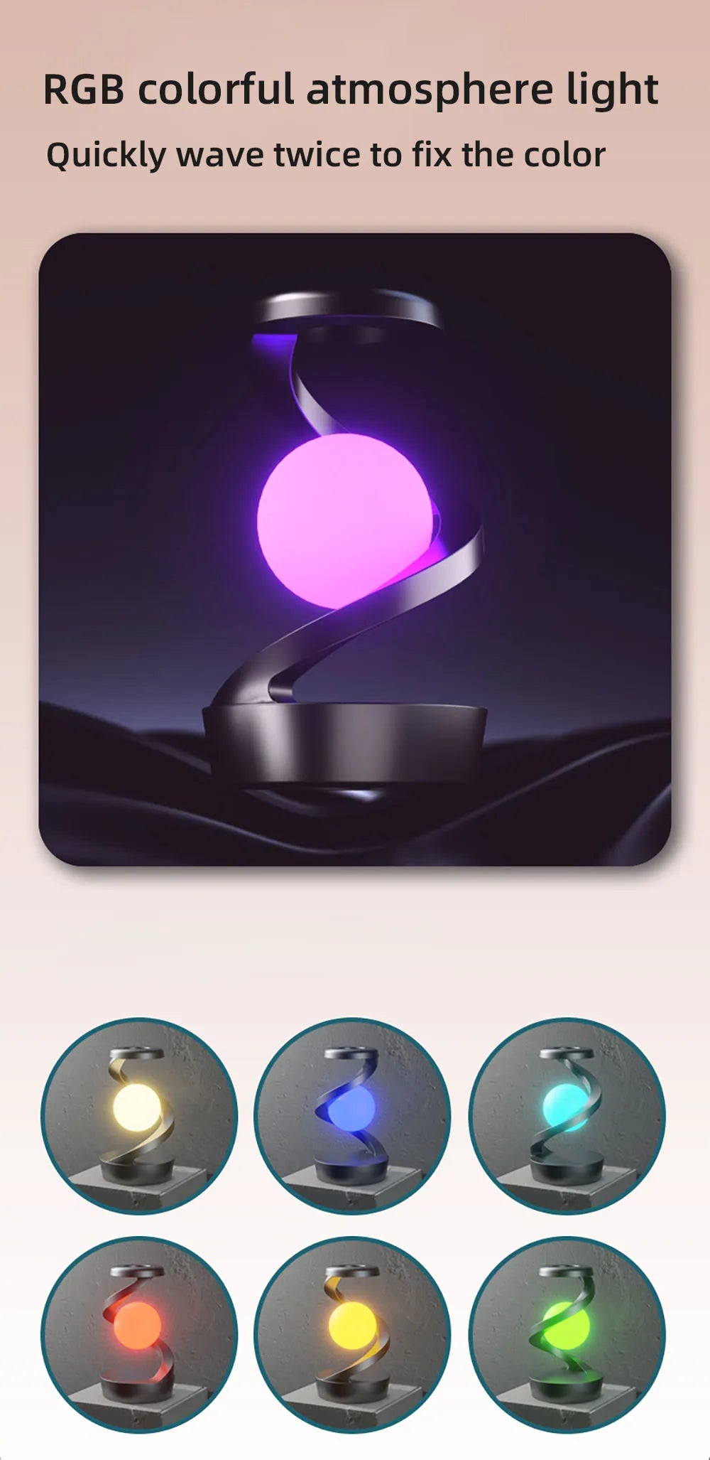 RGB Touch Atmosphere Lamp Wireless Charging Night Light Creative Table Lamp for Bar Hotel Gaming Room Bedroom Decorative Lamp