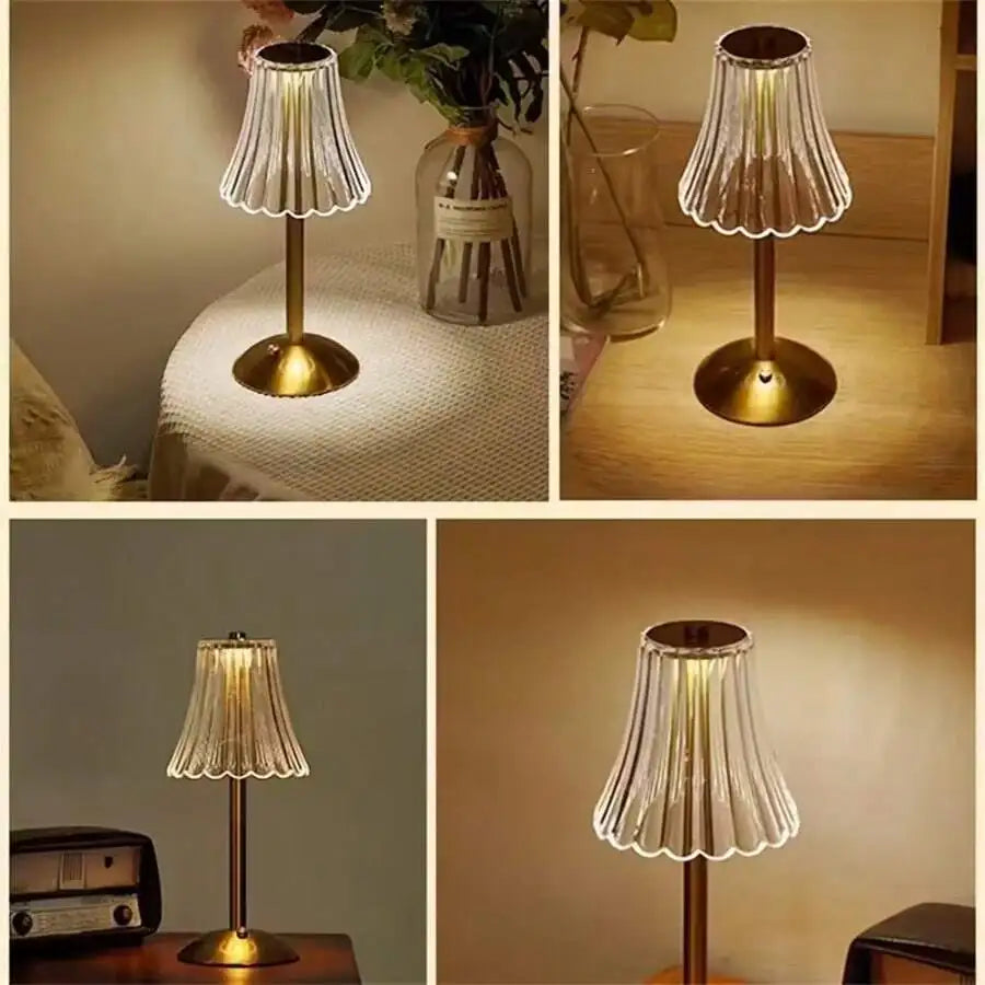 Cordless Table Lamps For Home,Table,Dining Room, Gold Rechargeable Lamps, USB Charge 12'' Tall LED Brass Portable Outdoor Indoor
