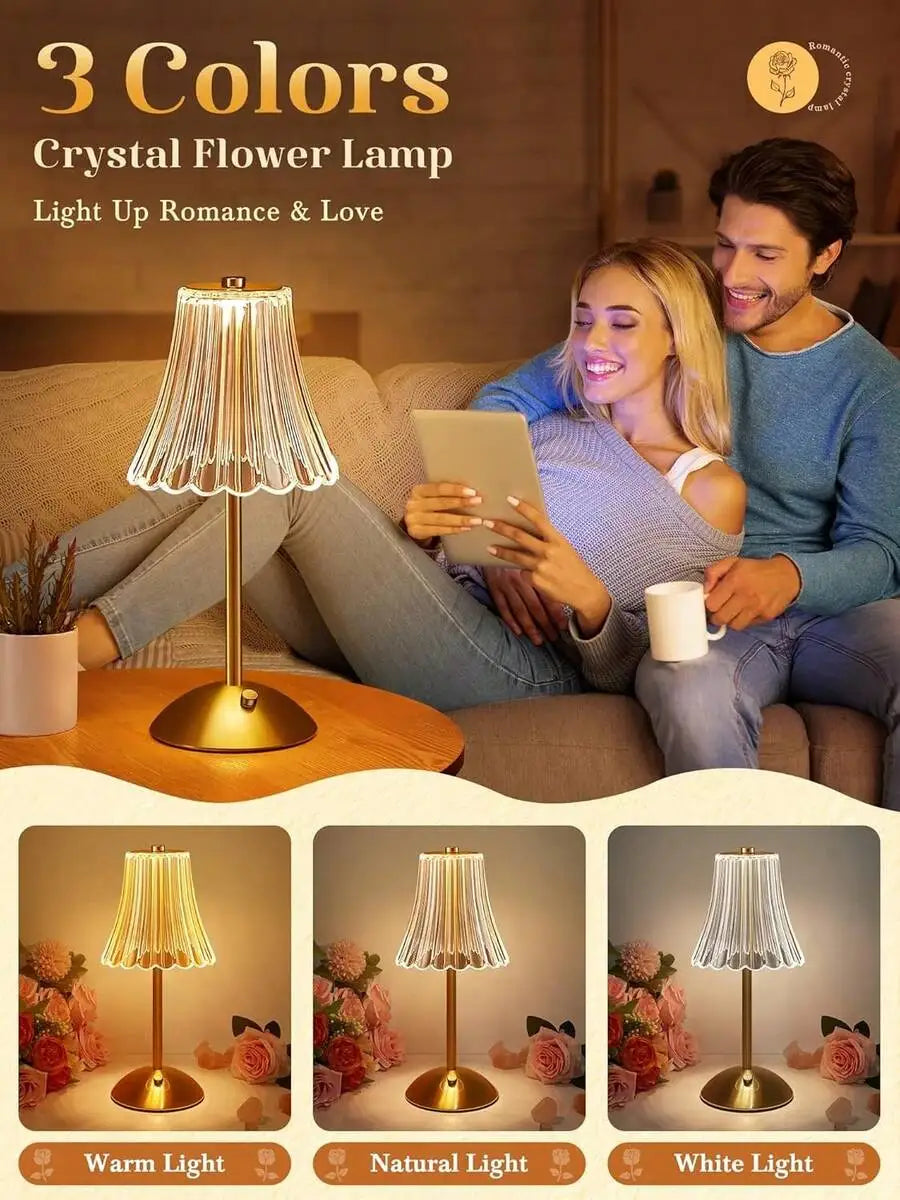 Cordless Table Lamps For Home,Table,Dining Room, Gold Rechargeable Lamps, USB Charge 12'' Tall LED Brass Portable Outdoor Indoor
