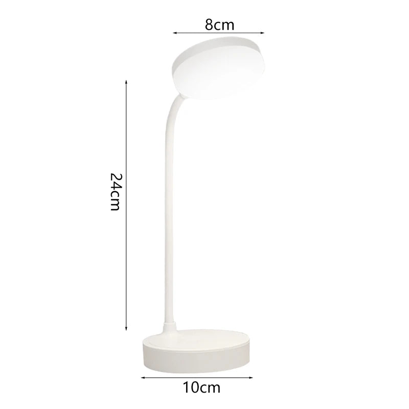 Portable LED Desk Lamp USB Plug Battery Powered Table Light Support 3 Color Stepless Dimming Eye Protection Bedroom Bedside Lamp